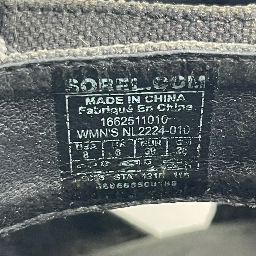 Sorel Joanie Lace Up Wedge Sandals Women Size 8 Peep Toe Black Charcoal Gorpcore